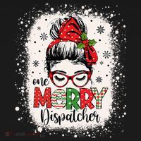One Merry Dispatcher Messy Bun Christmas Dispatch Tote Bag thumb 4