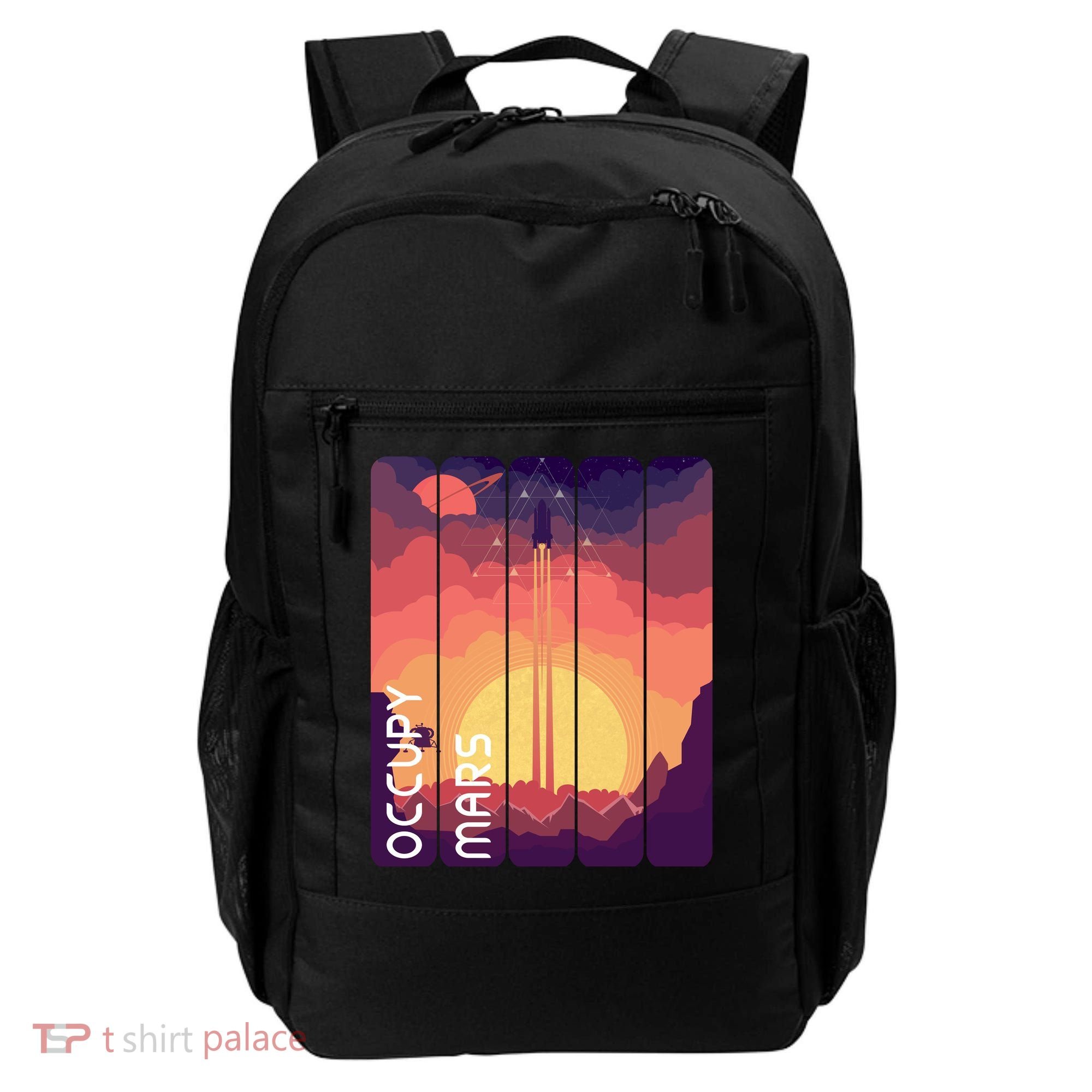 Occupy Mars Elon Musk Spacex Space Landscape Astronaut Planets Stars Backpack