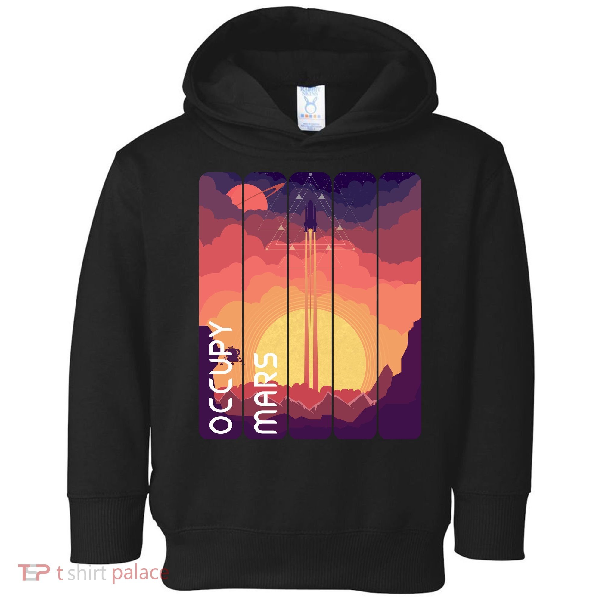 Occupy Mars Elon Musk Spacex Space Landscape Astronaut Planets Stars Toddler Hoodie