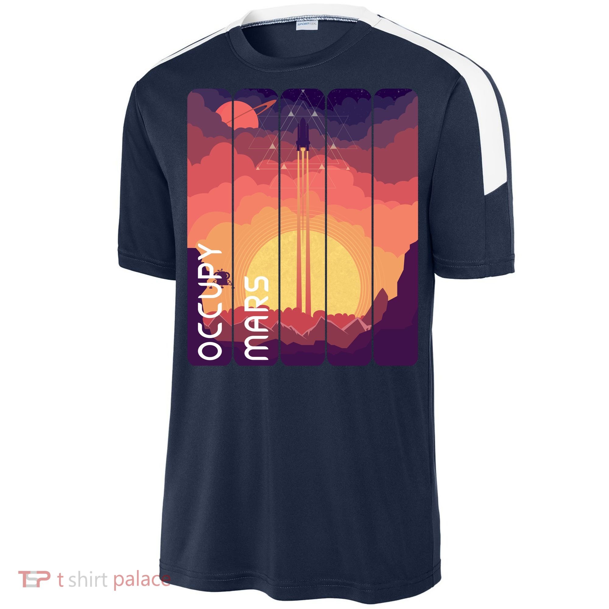 Occupy Mars Elon Musk Spacex Space Landscape Astronaut Planets Stars Sport-Tek Competitor United Soccer Jersey
