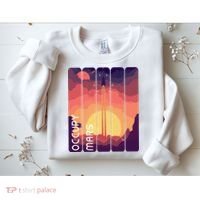 Occupy Mars Elon Musk Spacex Space Landscape Astronaut Planets Stars Sweatshirt thumb 2