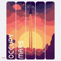 Occupy Mars Elon Musk Spacex Space Landscape Astronaut Planets Stars T-Shirt thumb 7