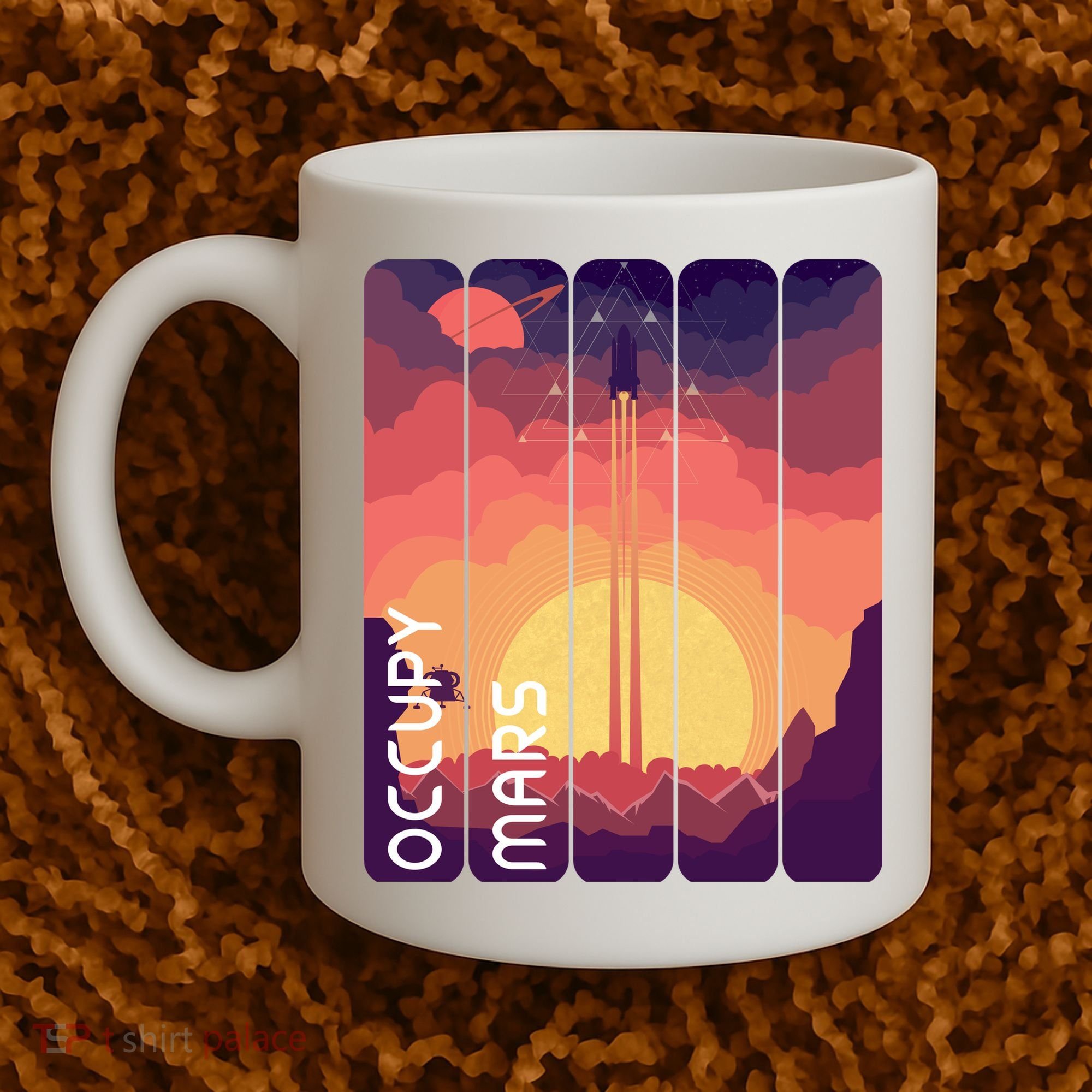 Occupy Mars Elon Musk Spacex Space Landscape Astronaut Planets Stars Coffee Mug