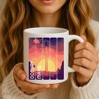 Occupy Mars Elon Musk Spacex Space Landscape Astronaut Planets Stars Coffee Mug thumb 3