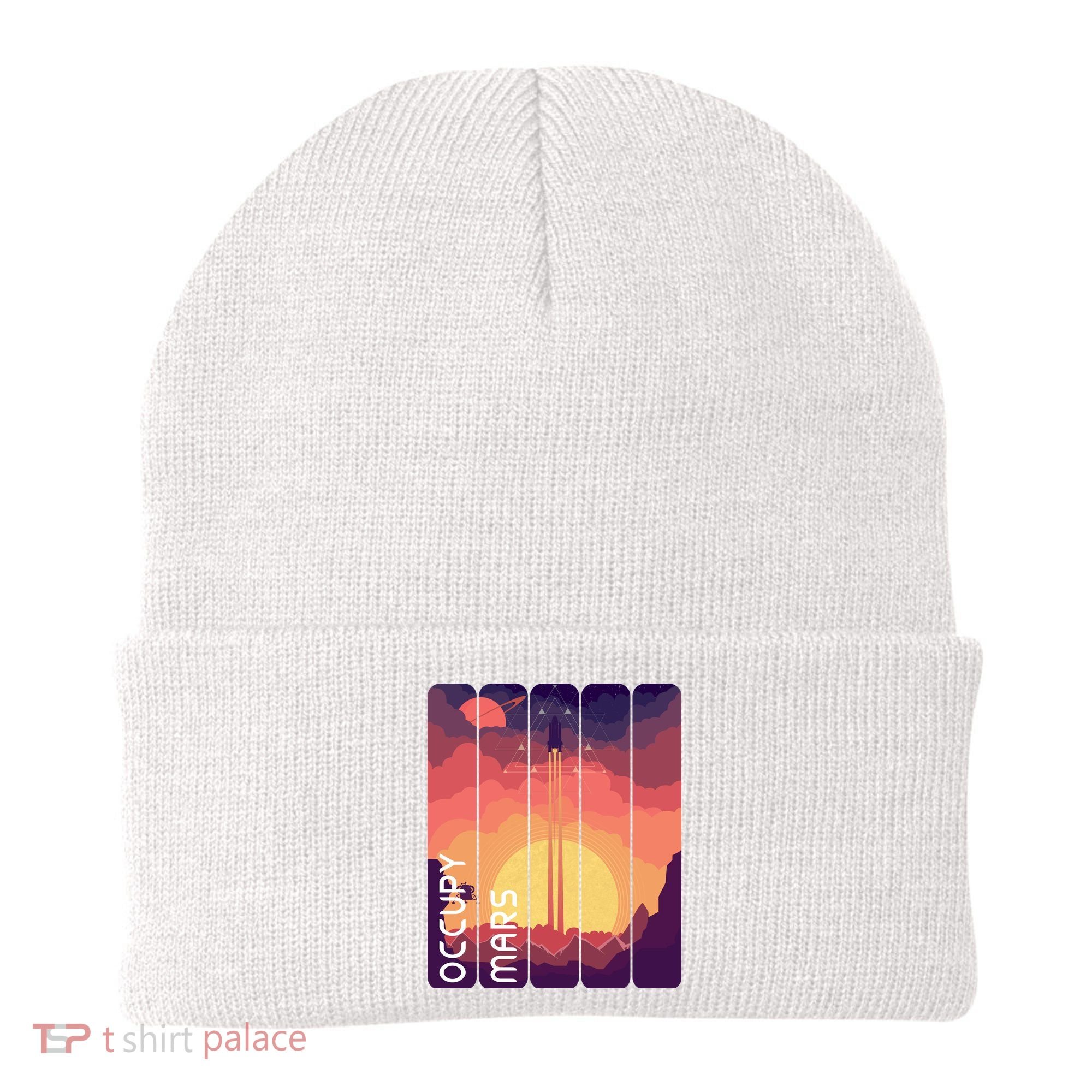 Occupy Mars Elon Musk Spacex Space Landscape Astronaut Planets Stars Beanie