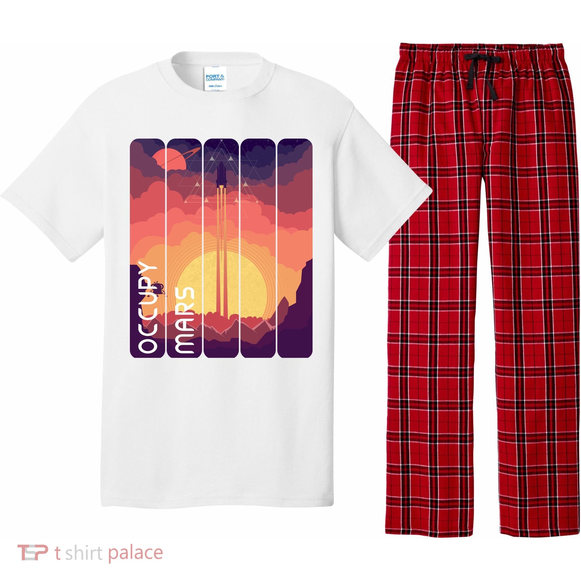 Occupy Mars Elon Musk Spacex Space Landscape Astronaut Planets Stars Pajama Set