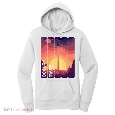 Occupy Mars Elon Musk Spacex Space Landscape Astronaut Planets Stars Women's Hoodie