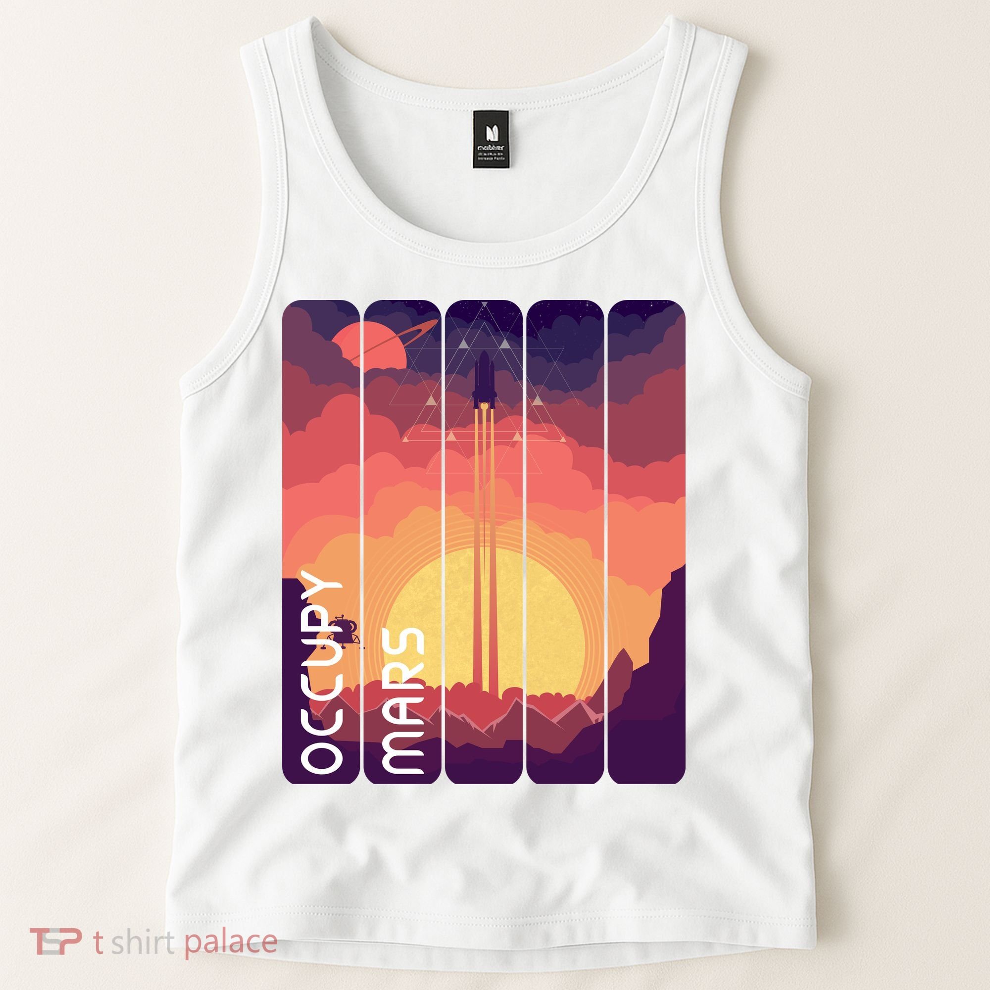 Occupy Mars Elon Musk Spacex Space Landscape Astronaut Planets Stars Tank Top