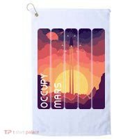Occupy Mars Elon Musk Spacex Space Landscape Astronaut Planets Stars Golf Towel thumb 0