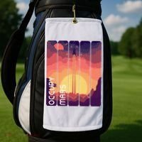 Occupy Mars Elon Musk Spacex Space Landscape Astronaut Planets Stars Golf Towel thumb 2