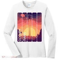 Occupy Mars Elon Musk Spacex Space Landscape Astronaut Planets Stars Women's Long Sleeve Shirt thumb 0