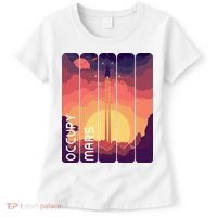 Occupy Mars Elon Musk Spacex Space Landscape Astronaut Planets Stars Women's T-Shirt thumb 0