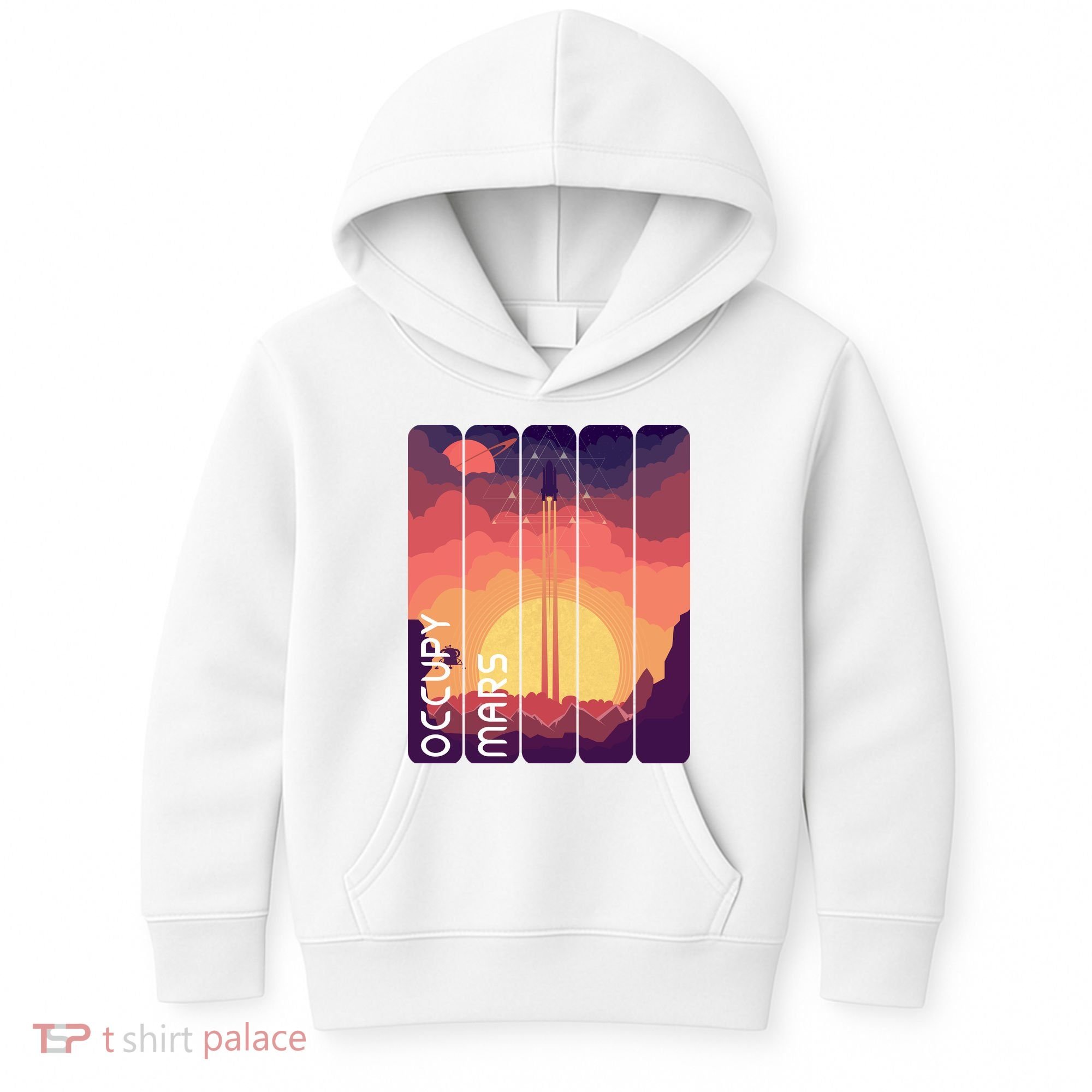 Occupy Mars Elon Musk Spacex Space Landscape Astronaut Planets Stars Kids Hoodie