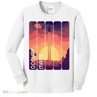 Occupy Mars Elon Musk Spacex Space Landscape Astronaut Planets Stars Kids Long Sleeve Shirt thumb 0