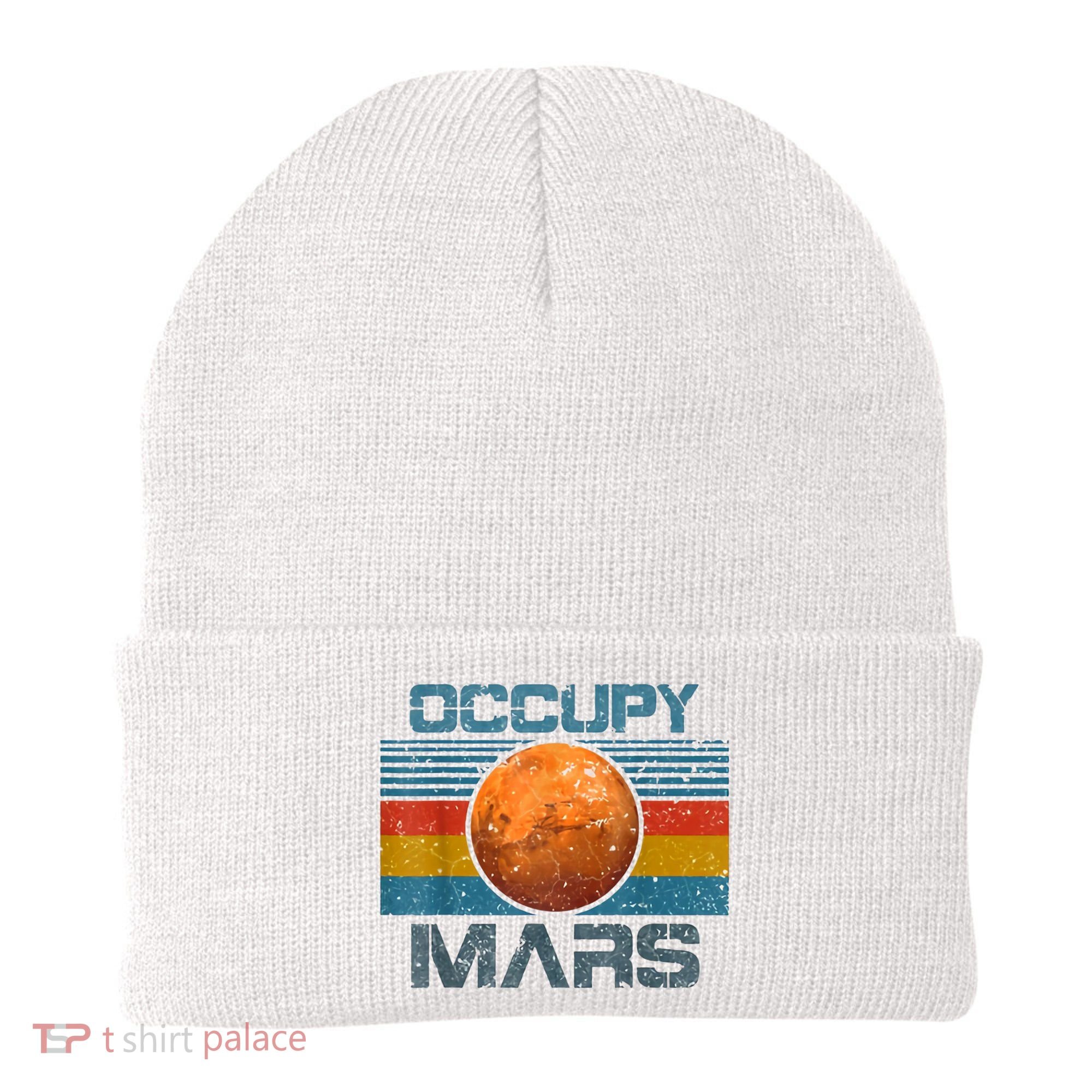 Occupy Mars Elon Musk SpaceX Project Gift Ideas Occupy Mars Trending Beanie