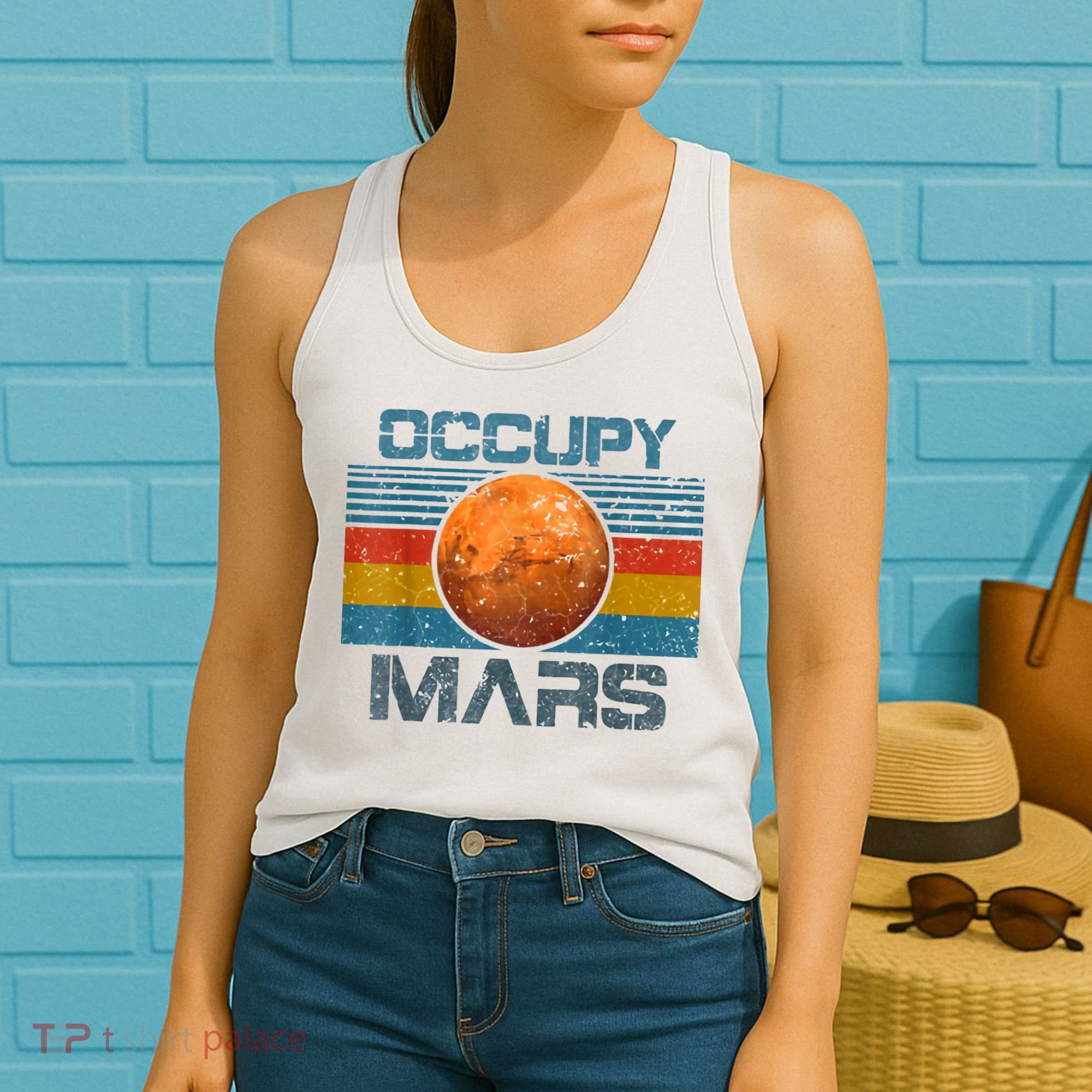 Occupy Mars Elon Musk SpaceX Project Gift Ideas Occupy Mars Trending Women's Tank Top