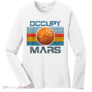 Occupy Mars Elon Musk SpaceX Project Gift Ideas Occupy Mars Trending Women's Long Sleeve Shirt