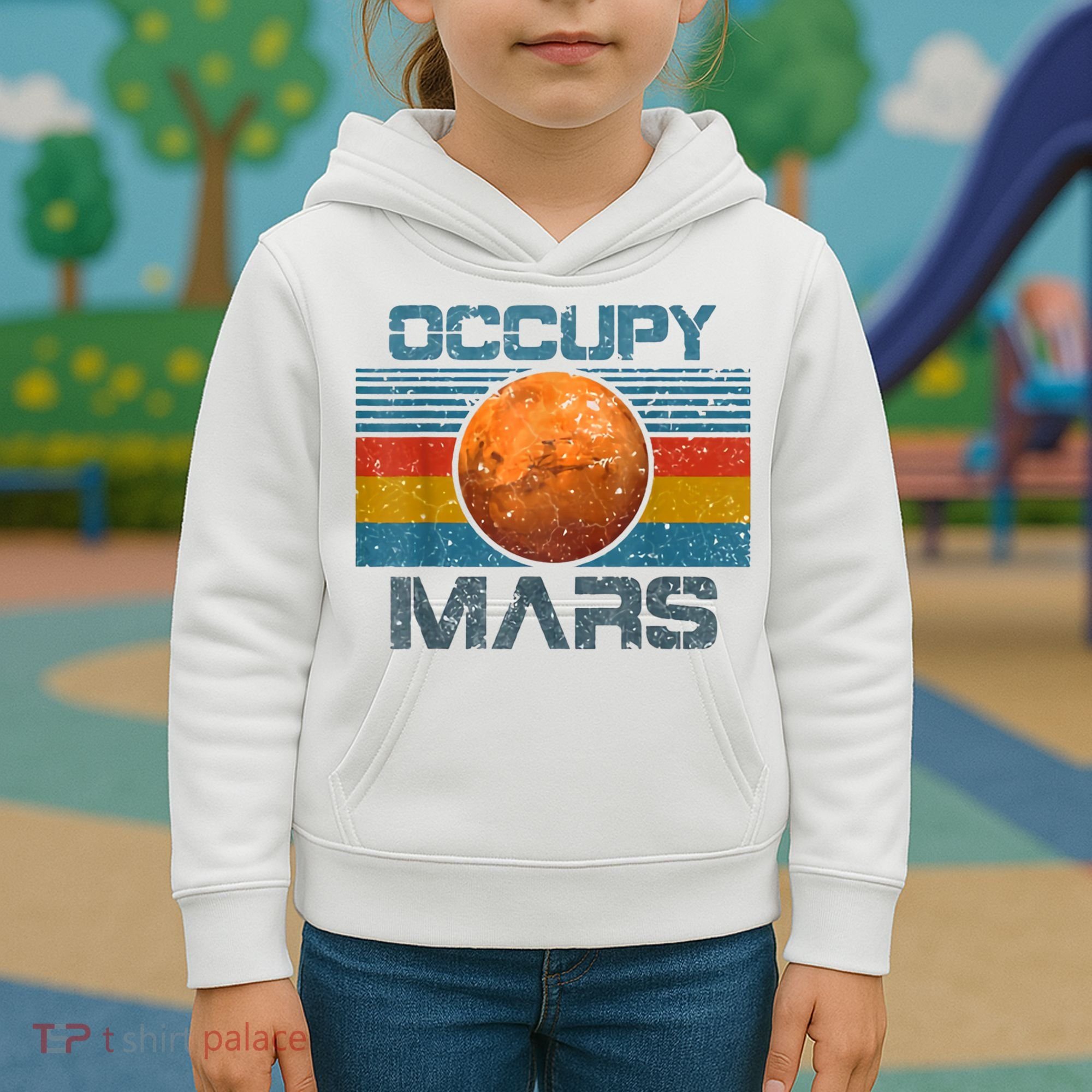 Occupy Mars Elon Musk SpaceX Project Gift Ideas Occupy Mars Trending Kids Hoodie