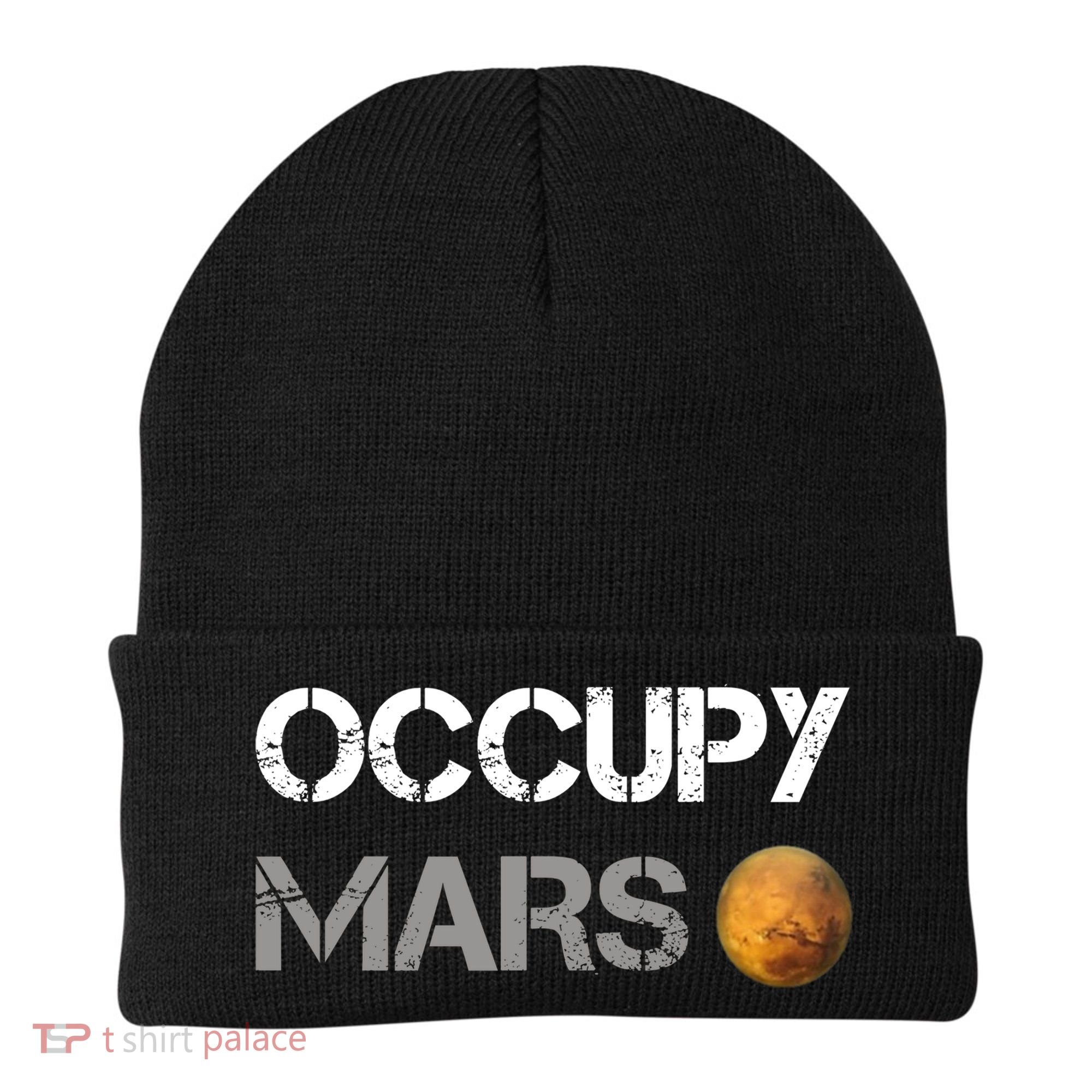 Occupy Mars Elon Musk SpaceX Project Gift Ideas Occupy Mars Trending Beanie