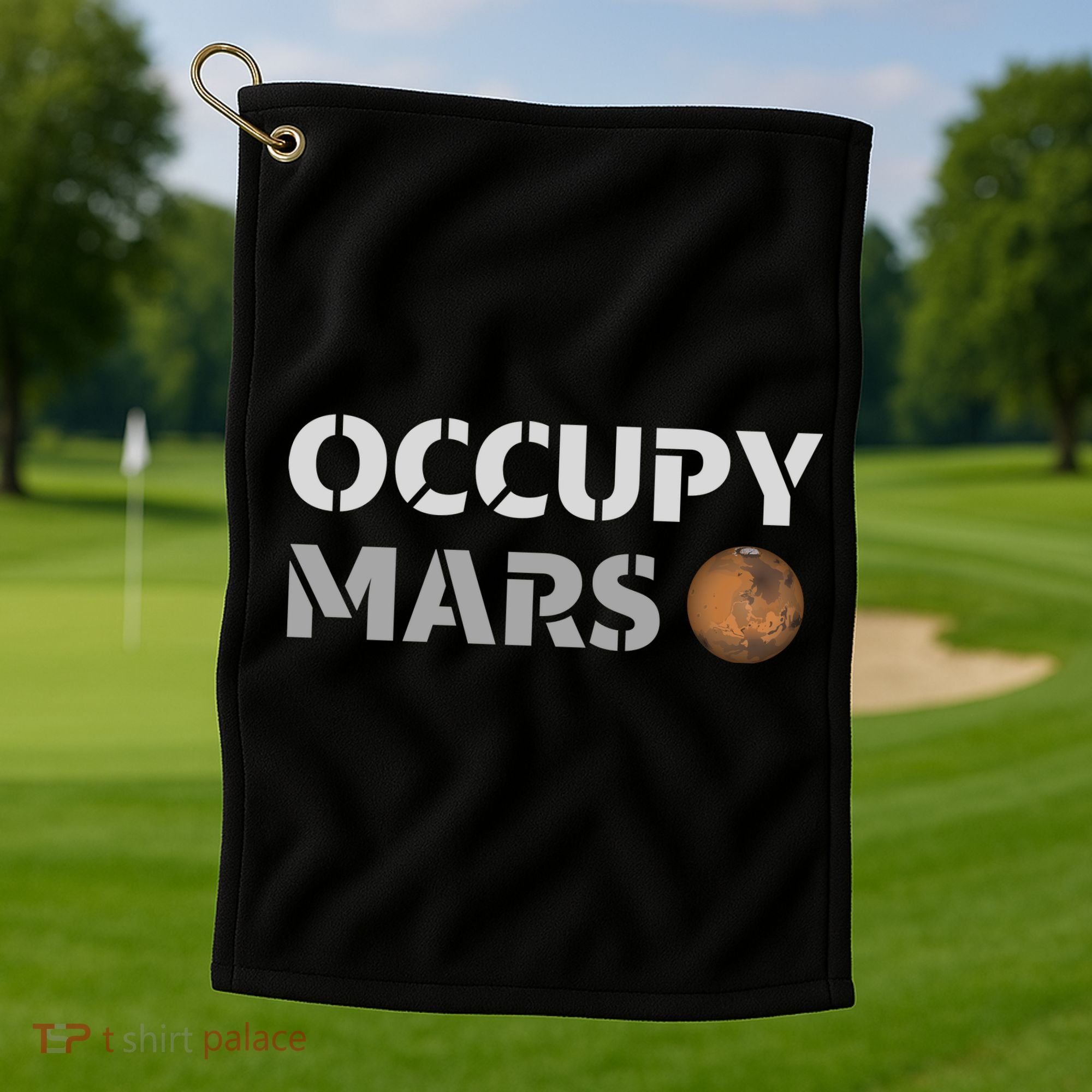 Occupy Mars Funny Occupy Mars Golf Towel