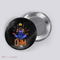 Ohm Meditating Funny Electrician Button thumb 0