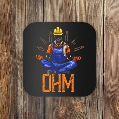 Ohm Meditating Funny Electrician Coaster