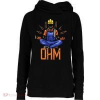 Ohm Meditating Funny Electrician Womens Funnel Neck Pullover Hood thumb 0