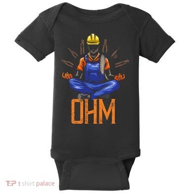 Ohm Meditating Funny Electrician Baby Bodysuit