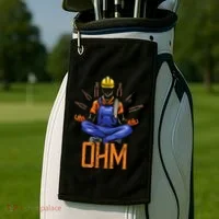 Ohm Meditating Funny Electrician Golf Towel thumb 2