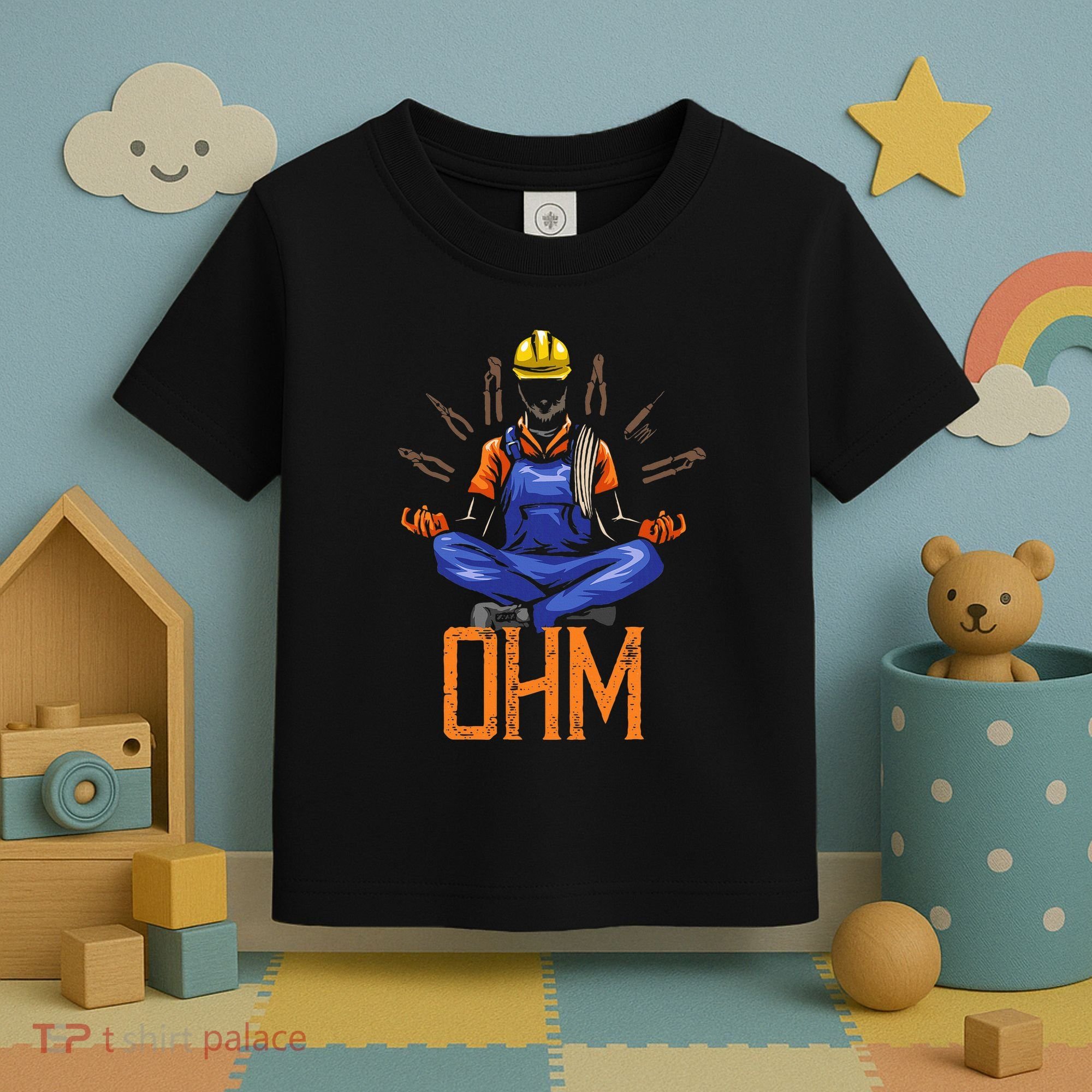 Ohm Meditating Funny Electrician Toddler T-Shirt