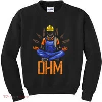 Ohm Meditating Funny Electrician Kids Sweatshirt thumb 0
