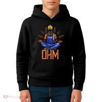 Ohm Meditating Funny Electrician Kids Hoodie thumb 4