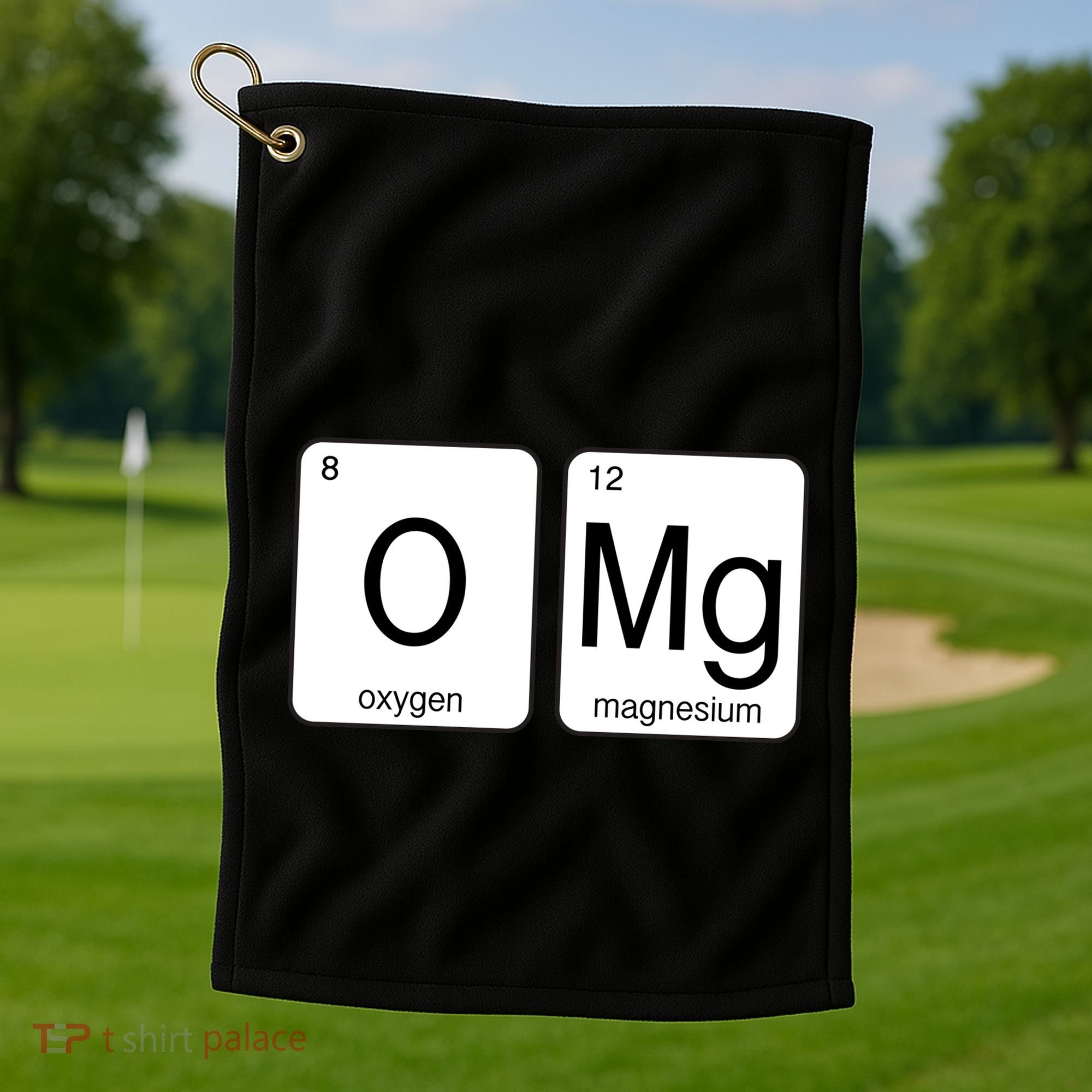OMG Periodic Table Chemistry Joke Golf Towel
