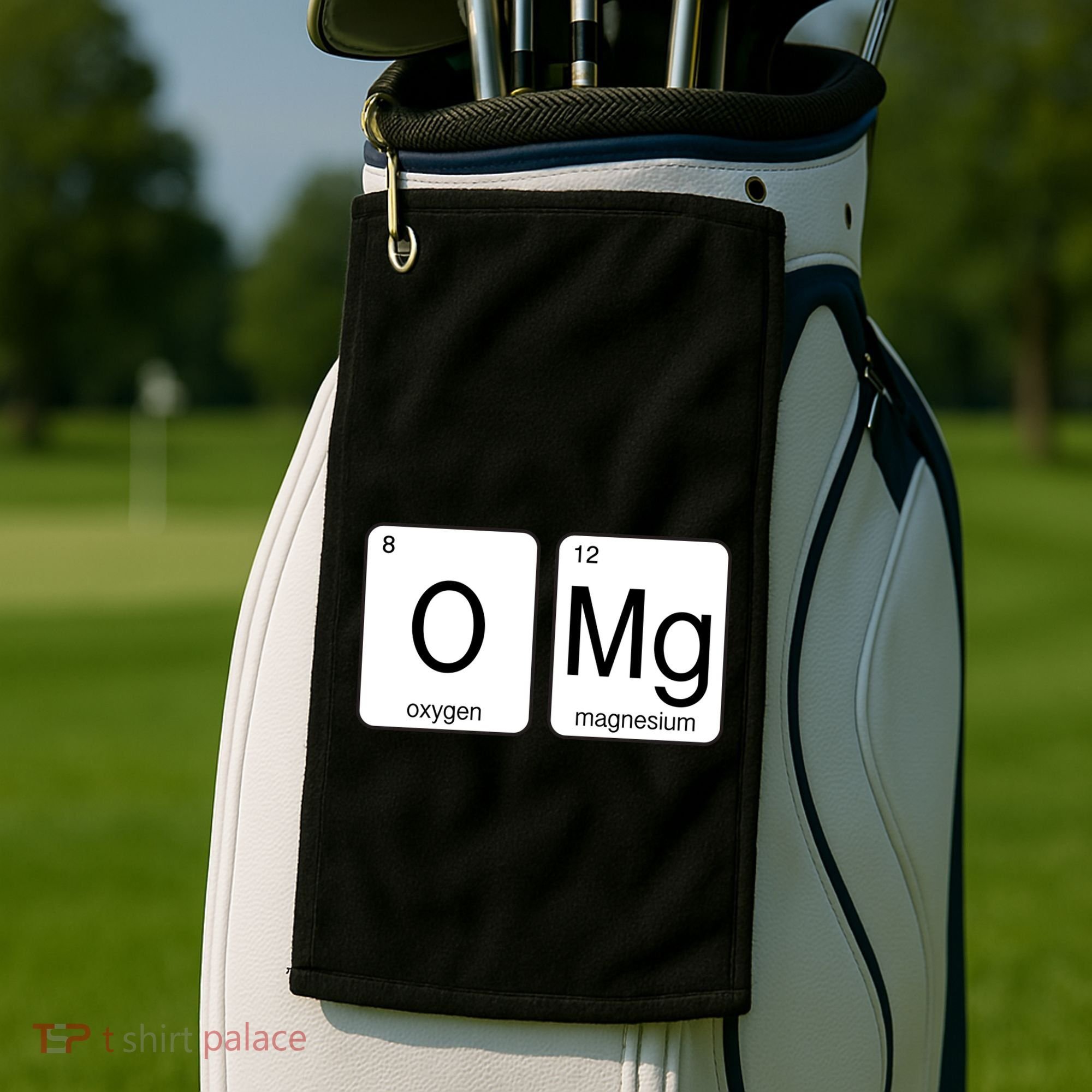 OMG Periodic Table Chemistry Joke Golf Towel