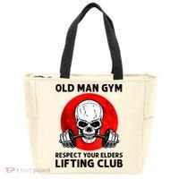 Old Man Gym Respect Your Elders Lifting Clubs Weightlifting Tote Bag thumb 0