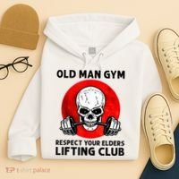 Old Man Gym Respect Your Elders Lifting Clubs Weightlifting Hoodie thumb 4