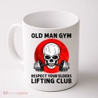 Old Man Gym Respect Your Elders Lifting Clubs Weightlifting Coffee Mug thumb 0