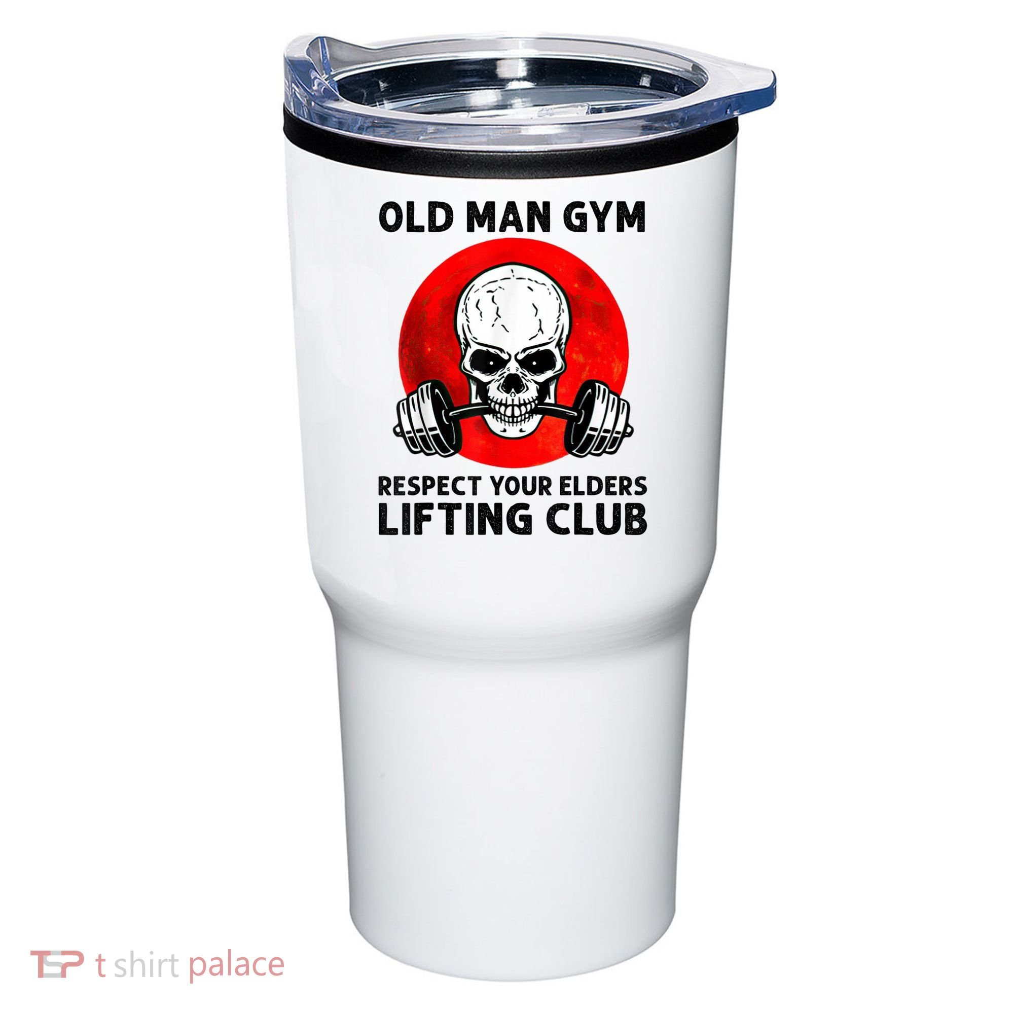 Old Man Gym Respect Your Elders Lifting Clubs Weightlifting Tumbler