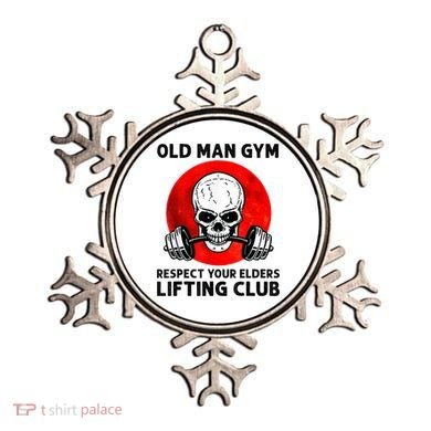 Old Man Gym Respect Your Elders Lifting Clubs Weightlifting Ornament