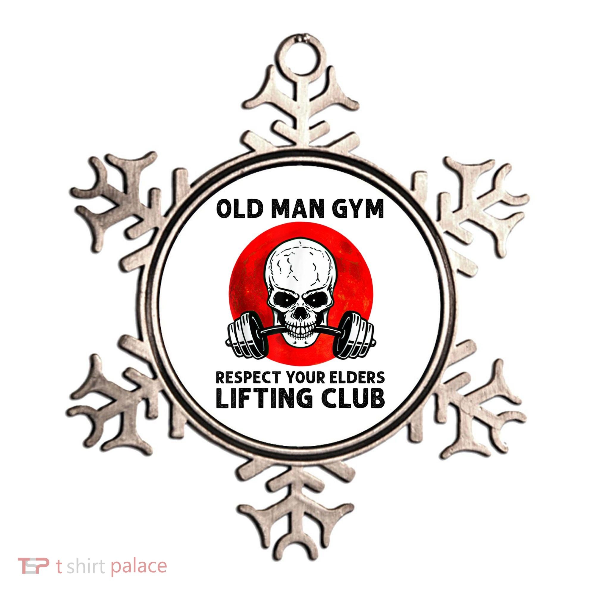 Old Man Gym Respect Your Elders Lifting Clubs Weightlifting Ornament