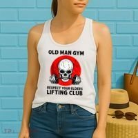 Old Man Gym Respect Your Elders Lifting Clubs Weightlifting Women's Tank Top thumb 2