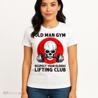 Old Man Gym Respect Your Elders Lifting Clubs Weightlifting Women's T-Shirt thumb 4
