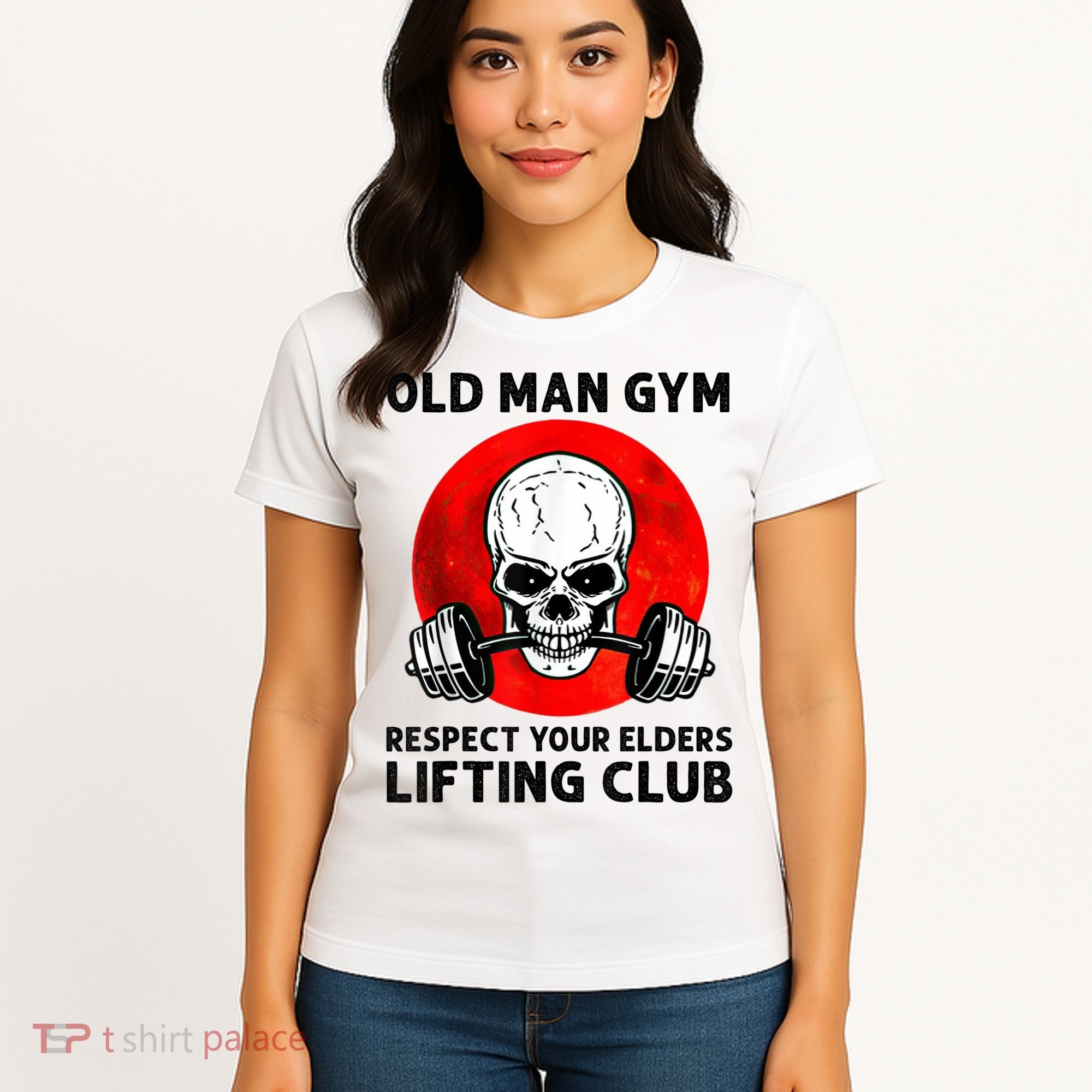 Old Man Gym Respect Your Elders Lifting Clubs Weightlifting Women's T-Shirt