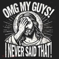Omg My Guys Funny Jesus Meme Omg My Guys! I Never Said That Beanie thumb 2