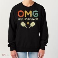 One More Game Omg Retro Funny Pickleball Lover Pickle Ball Women's Sweatshirt thumb 0