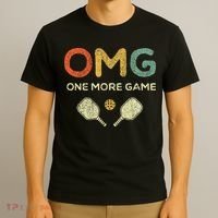 One More Game Omg Retro Funny Pickleball Lover Pickle Ball T-Shirt thumb 3