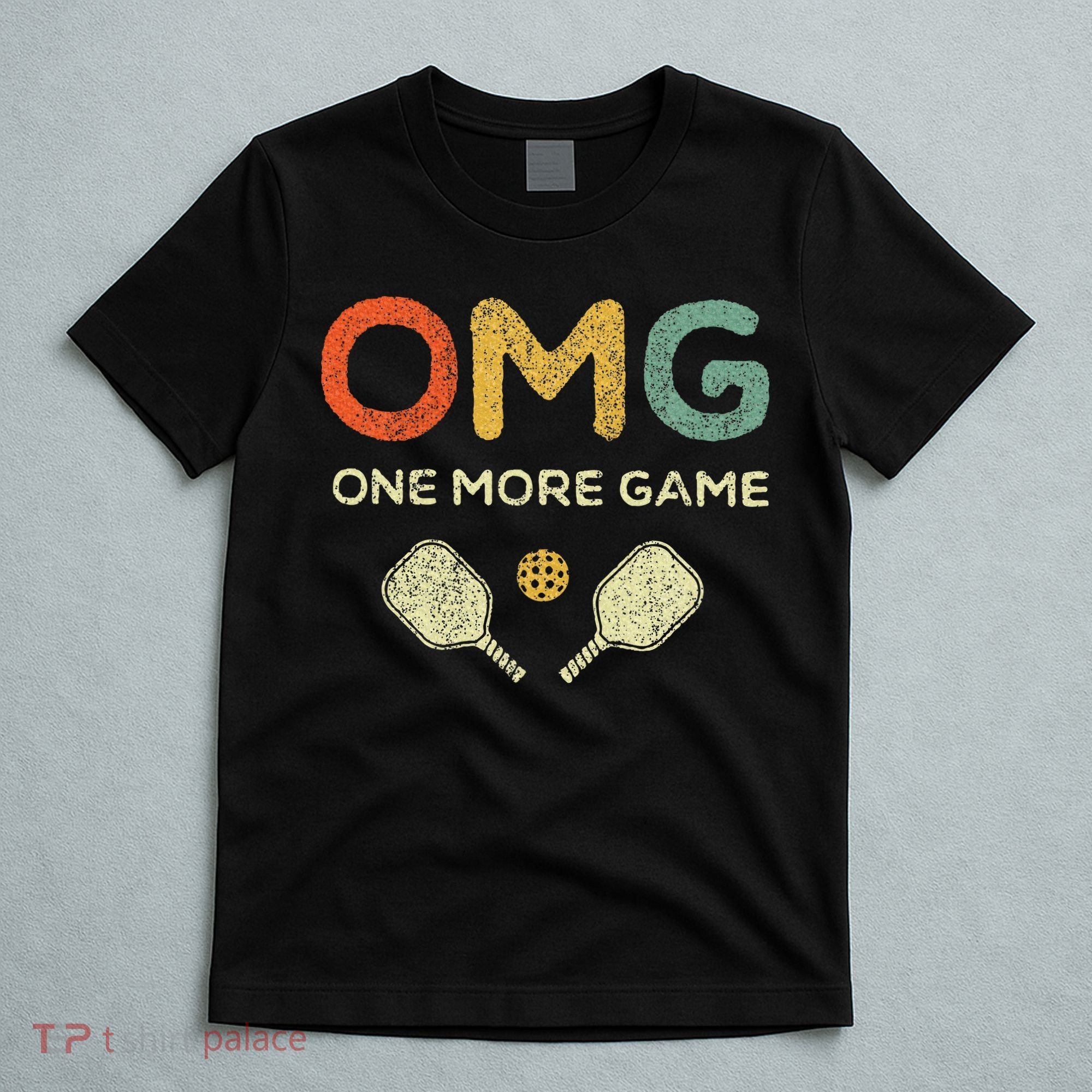 One More Game Omg Retro Funny Pickleball Lover Pickle Ball T-Shirt