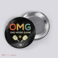 One More Game Omg Retro Funny Pickleball Lover Pickle Ball Button thumb 0