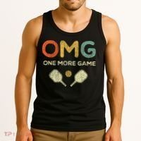 One More Game Omg Retro Funny Pickleball Lover Pickle Ball Tank Top thumb 3