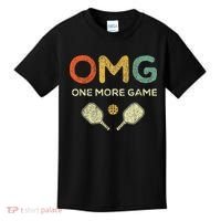 One More Game Omg Retro Funny Pickleball Lover Pickle Ball Kids T-Shirt thumb 0